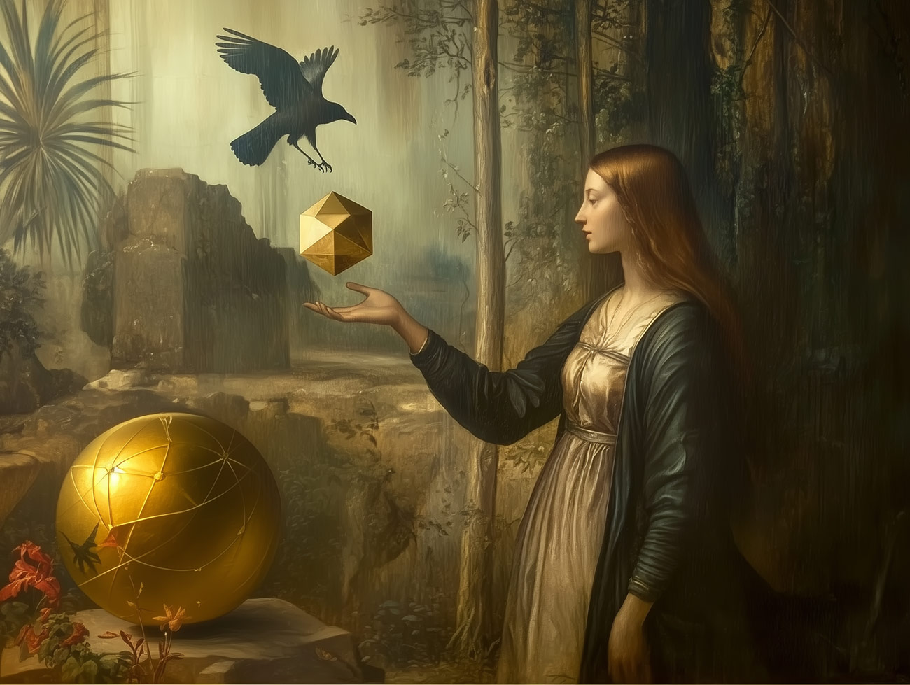 A geometer in a landscape.