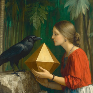 A geometer with a large crow.
