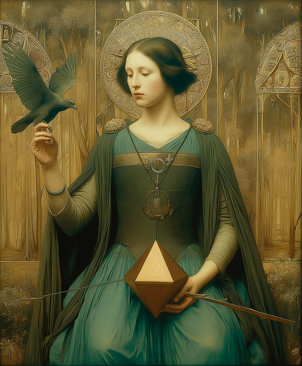 A geometer with a bird.