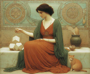 A geometer with a cat.