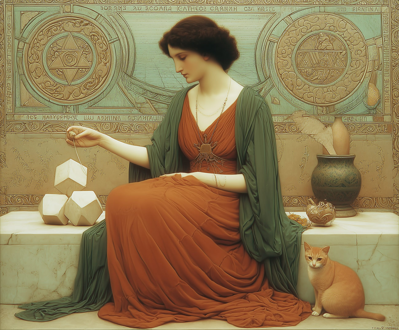 A geometer with a cat.