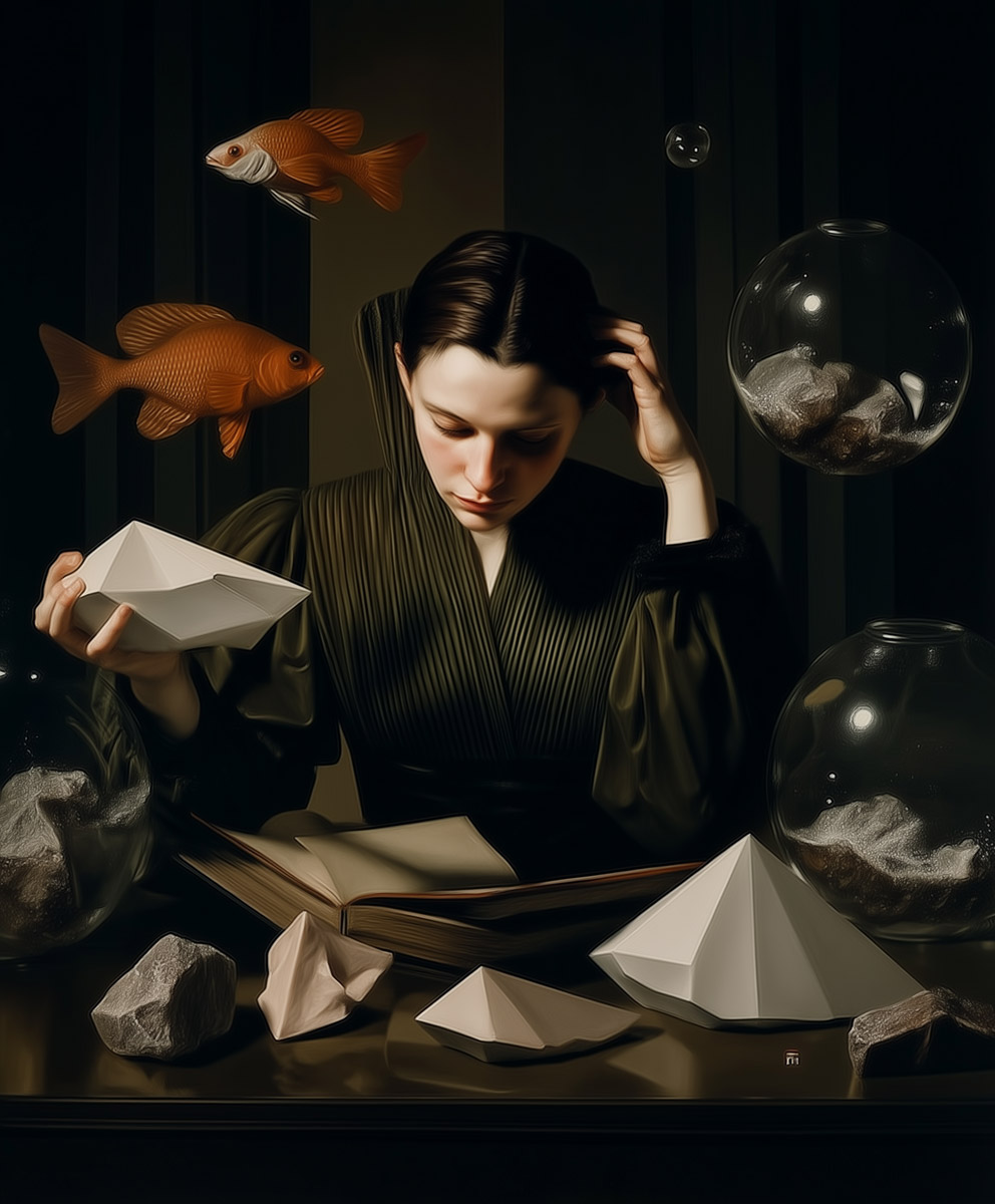 A geometer with fish.