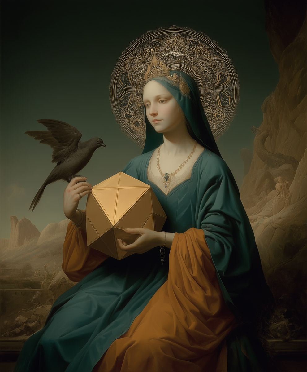 A geometer with a bird.